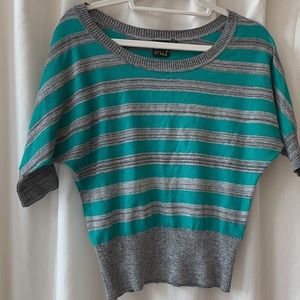 Green and Grey Striped Shirt
